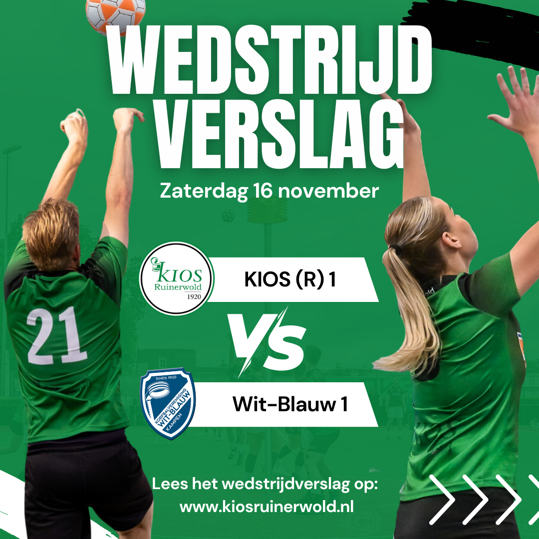 KIOS blijft ongeslagen met winst op Wit-Blauw in doelpuntrijke wedstrijd